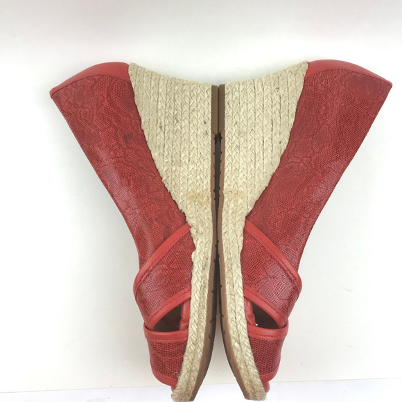 Nurture Espadrille Wedge Shoe Size 8.5 Peep Toe - Picture 4 of 8